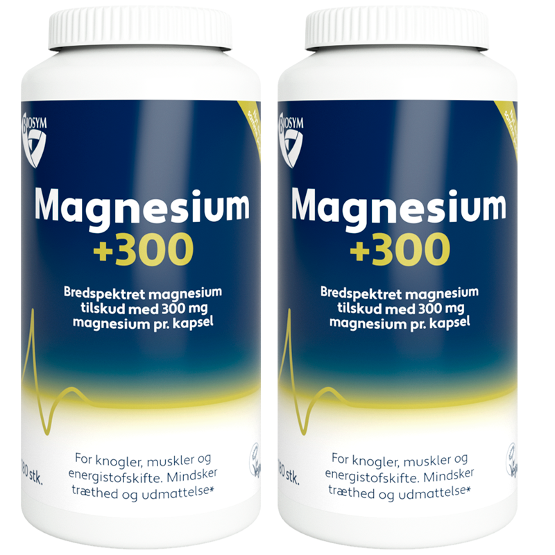 Billede af 2 x Biosym Magnesium +300 (180 kapsler)