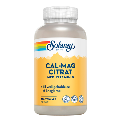 Solaray Cal-Mag Citrat 1:1 Med D-Vitamin (270 kapsler)