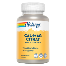 Solaray Cal-Mag Citrat 1:1 med D-vitamin (90 kapsler)