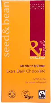 Billede af Seed and Bean Mørk Chokolade 72% Med Mandarin Ginger (85g)